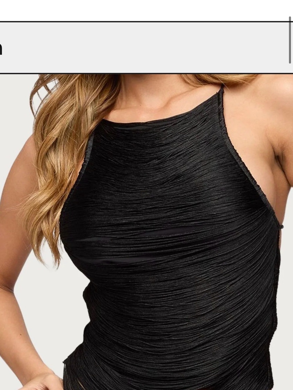 Edikted Black Textured High Neck Tank Top